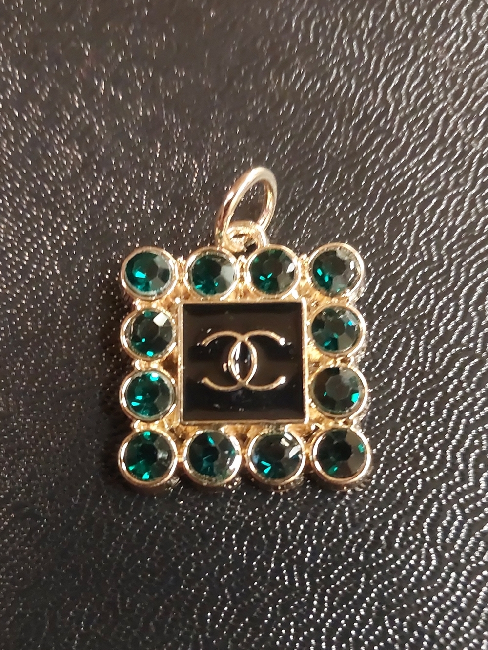 CC Gold & Emerald Green Crystals Charm Pendant